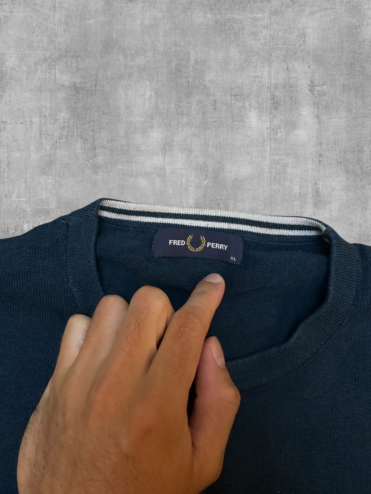 Fred Perry Strickpullover Marineblau XL Bild 3