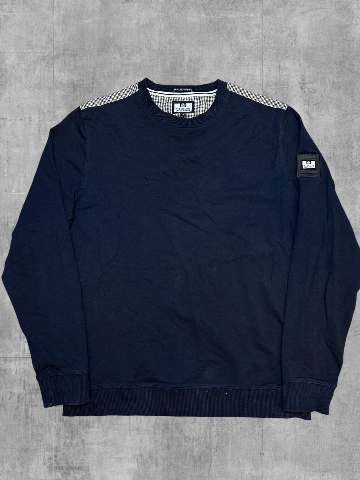 Weekend Offender Sweatshirt Navy Karo XL Bild 1