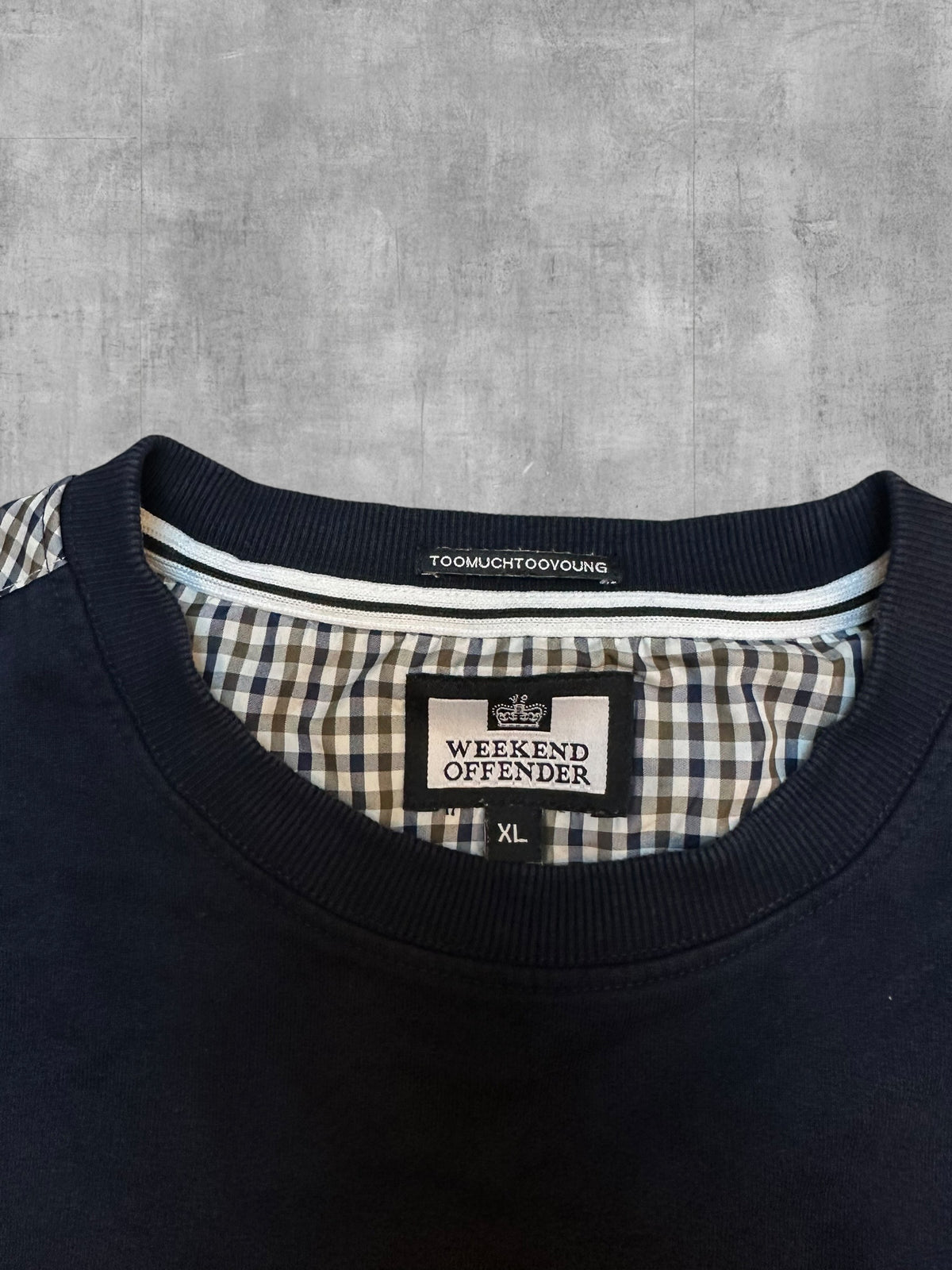 Weekend Offender Sweatshirt Navy Karo XL Bild 3