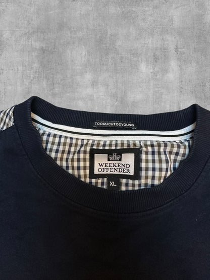 Weekend Offender Sweatshirt Navy Karo XL Bild 3