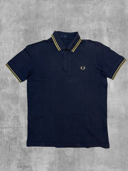 Fred Perry Poloshirt Schwarzblau Gold S