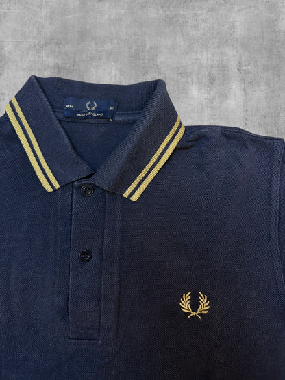 Fred Perry Poloshirt Schwarzblau Gold S
