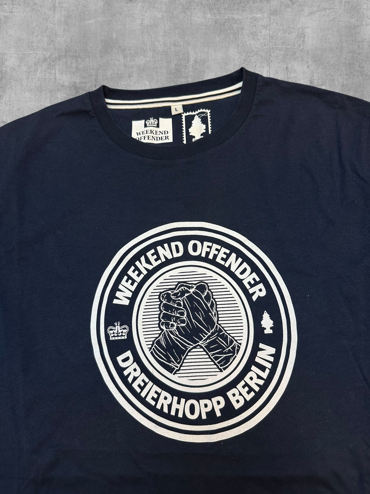 Weekend Offender x Dreierhopp T-Shirt Navy Blau L