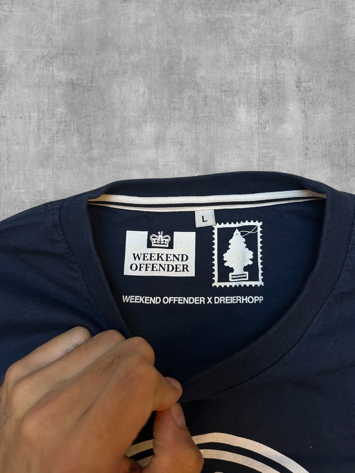Weekend Offender x Dreierhopp T-Shirt Navy Blau L
