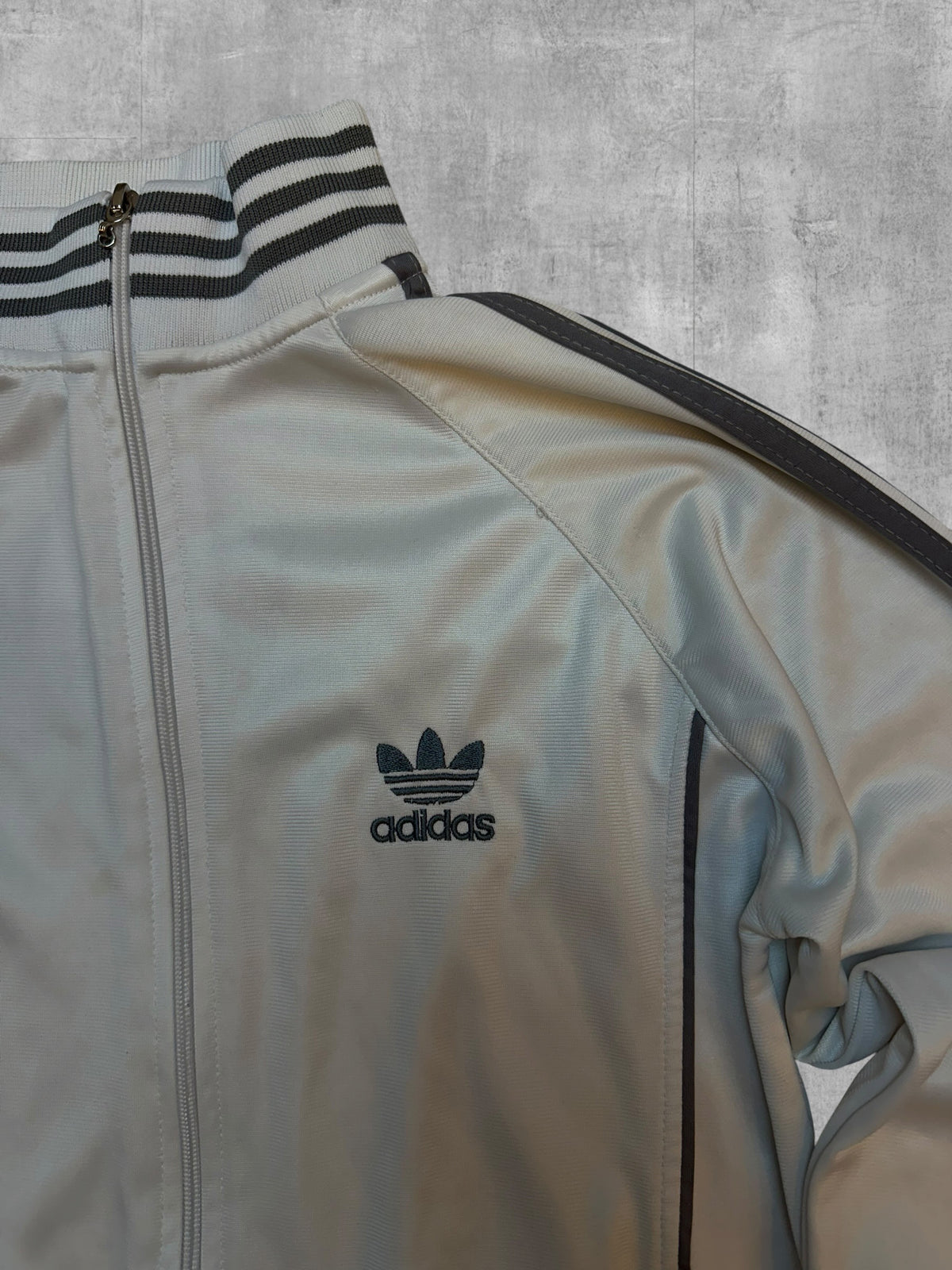 Adidas Trainingsjacke Weiß Beige Grau S