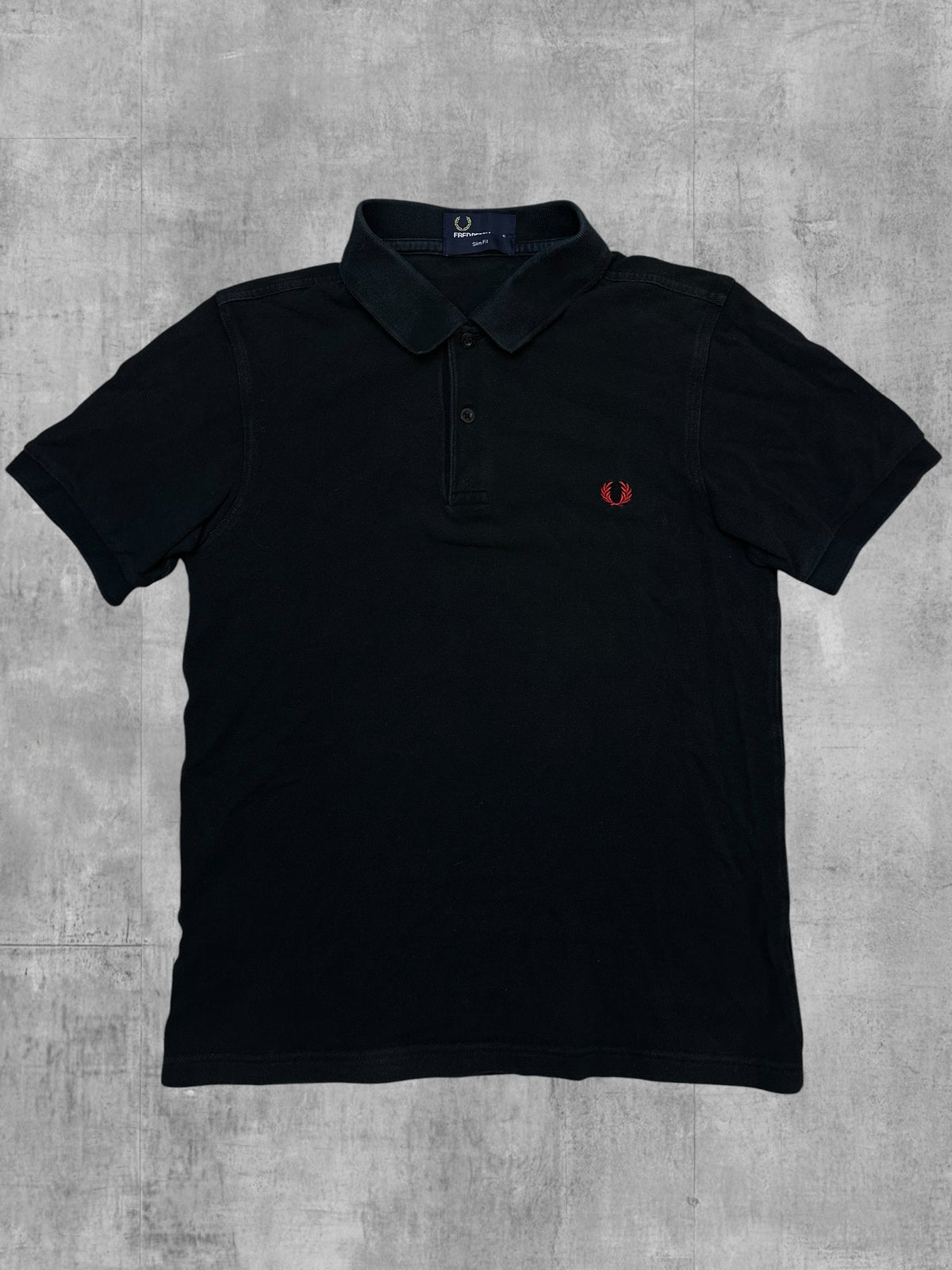 Fred Perry Poloshirt Schwarz Rot S Slim Fit