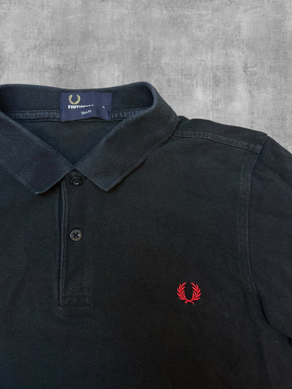 Fred Perry Poloshirt Schwarz Rot S Slim Fit