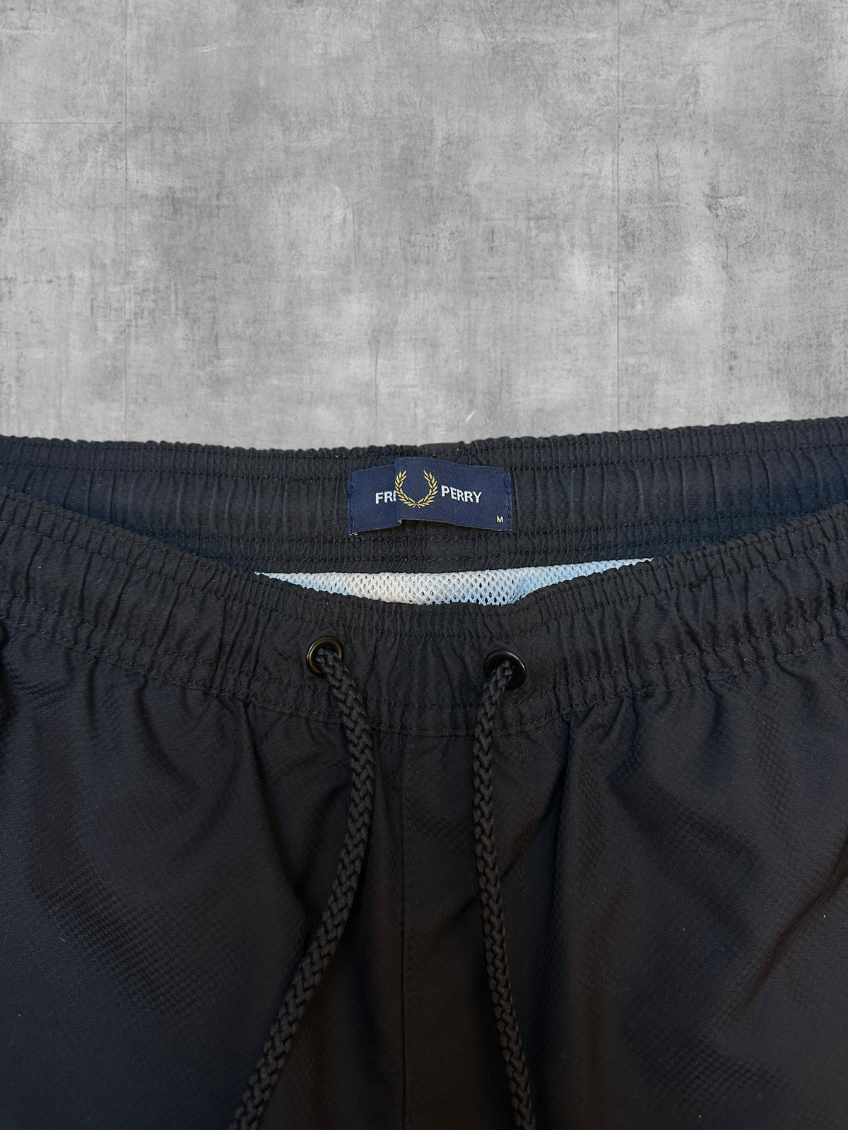 Fred Perry Kurze Hose Mesh Badeshorts Schwarz M